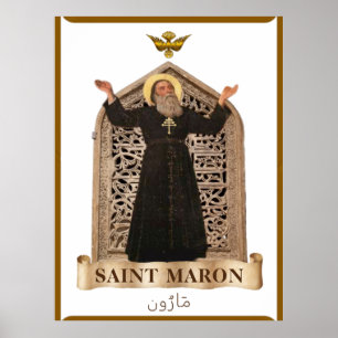 St. Maron Maronitische Ikone Extra groß 101,6 cm x Poster