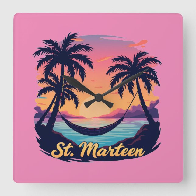 ST.MARTEEN QUADRATISCHE WANDUHR (Vorderseite)