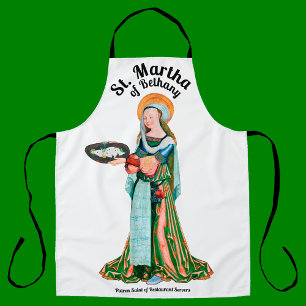 St. Martha von Bethanien in ihrer Küche  (Einfach) Schürze