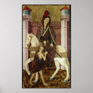 St Martin, das seinen Mantel teilt Poster