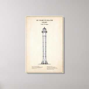 St. Martin Island Leuchtturm - Michigan - SBD Leinwanddruck