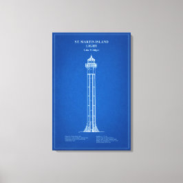 St. Martin Island Lighthouse - Michigan - AD Leinwanddruck