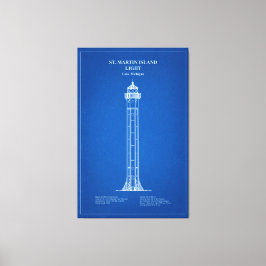 St. Martin Island Lighthouse - Michigan - AD Leinwanddruck