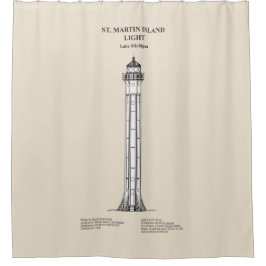 St. Martin Island Lighthouse - Michigan - SBD Duschvorhang