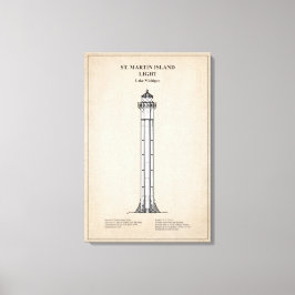 St. Martin Island Lighthouse - Michigan - SBD Leinwanddruck