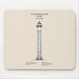 St. Martin Island Lighthouse - Michigan - SBD Mousepad