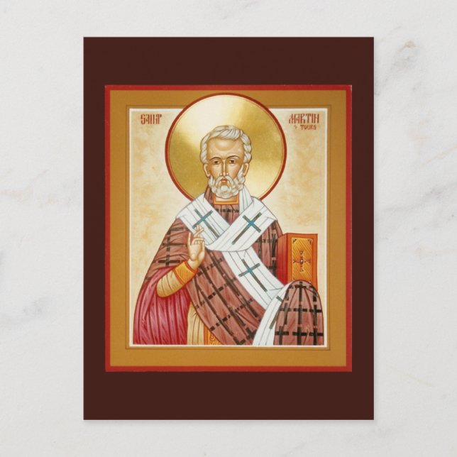 St Martin of Tours Prayer Card Postkarte (Vorderseite)
