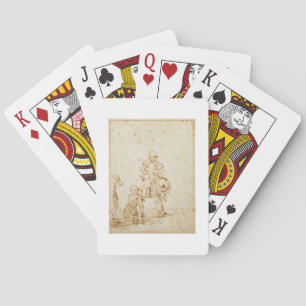 St. Martin und der Beggar (Stift & Tinte auf Papie Spielkarten