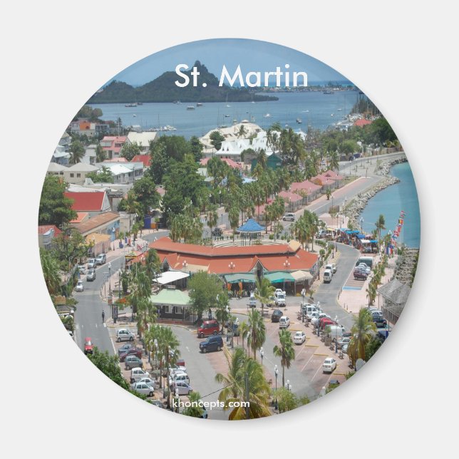 St. Martin und Marigot Bay Foto Magnet (Vorne)