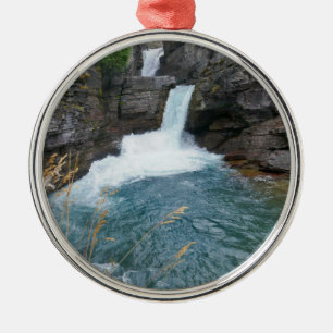 St. Mary Falls II im Glacier National Park Ornament Aus Metall