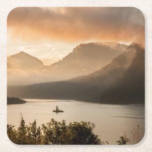 St. Mary Lake   Glacier-Nationalpark, Montana Rechteckiger Pappuntersetzer