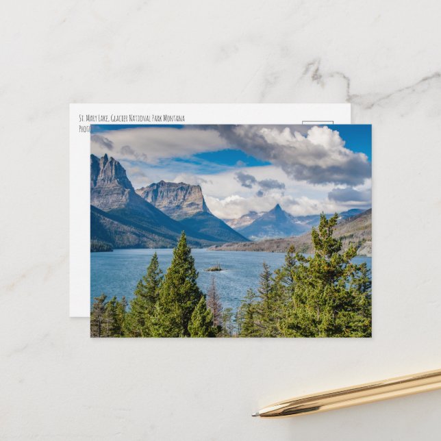 St. Mary Lake Postkarte (Vorderseite/Rückseite Beispiel)