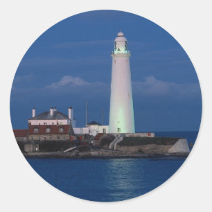 St Mary Leuchtturm, weiß Bucht, Tyne und Runder Aufkleber