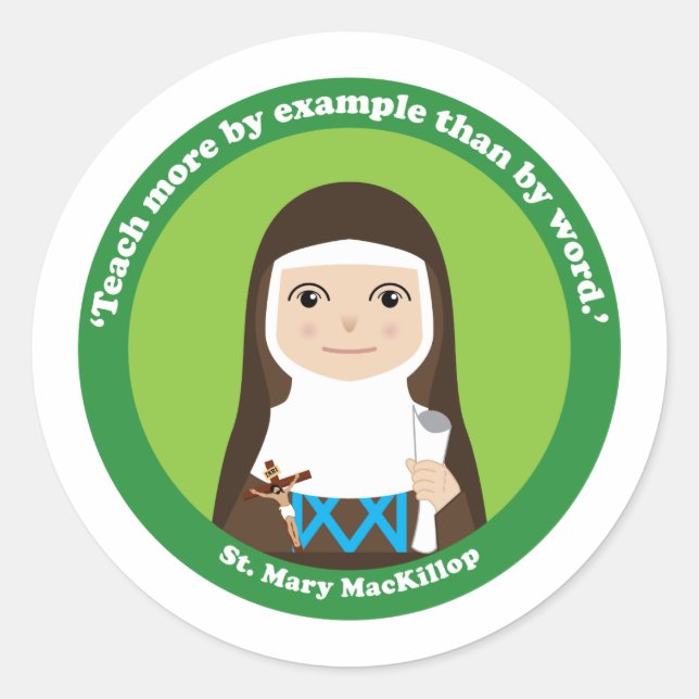 St. Mary MacKillop Runder Aufkleber (Vorderseite)