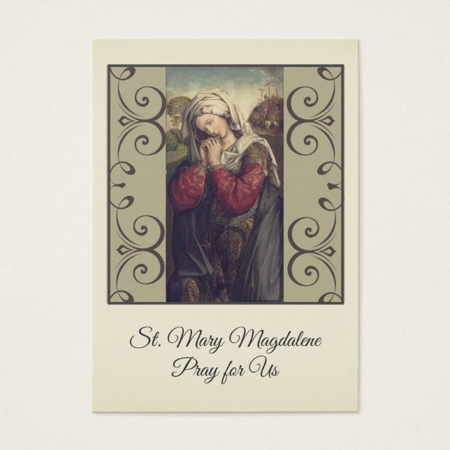 St. Mary Magdalene Katholisches Gebet Heilige Kart (Vorderseite)