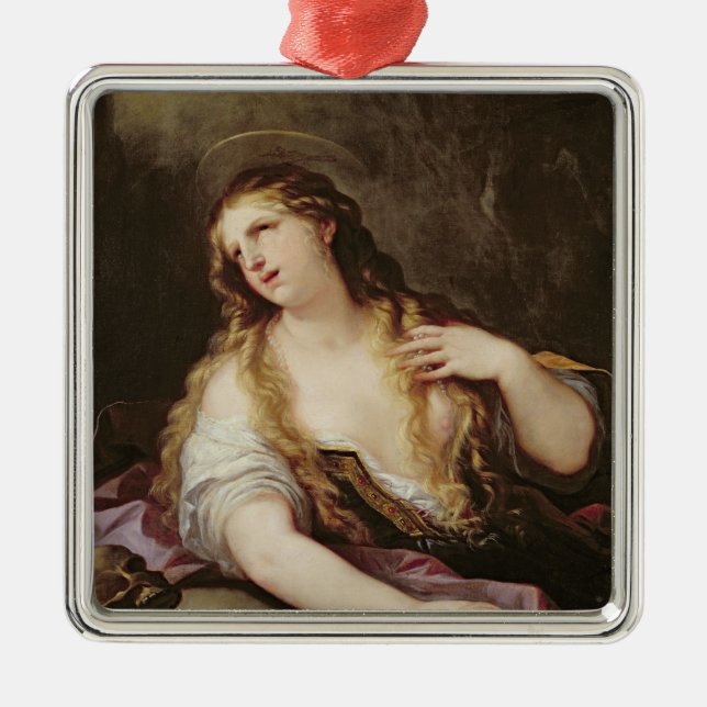 St Mary Magdalene, welche auf die Eitelkeiten Silbernes Ornament (Vorne)