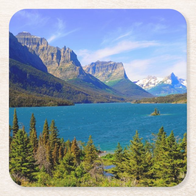 St. Mary See, Glacier Nationalpark, Montana Rechteckiger Pappuntersetzer (Vorderseite)
