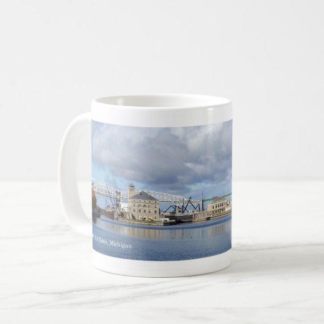 St. Marys Falls Canal (Soo Locks) ab Schiff Kaffeetasse (Vorderseite Links)