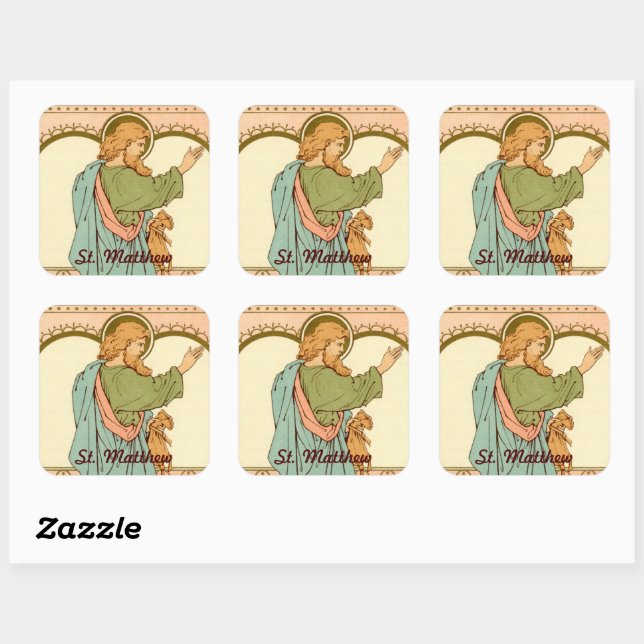 St. Matthew der Apostel (RLS 10) Quadratischer Aufkleber (Blatt)
