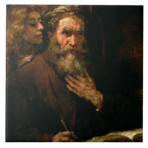 St Matthew und der Engel, 1655-60 (Öl auf Fliese
