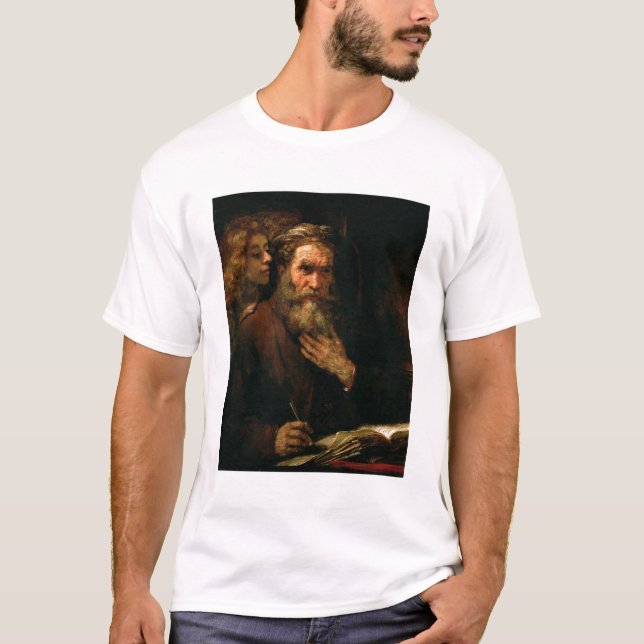 St Matthew und der Engel, 1655-60 (Öl auf T-Shirt (Vorderseite)