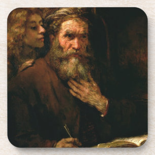 St Matthew und der Engel, 1655-60 (Öl auf Untersetzer