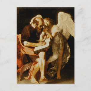St. Matthew und der Engel von Caravaggio Postkarte