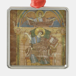 St Matthew, vom Evangelium von St. Riquier Silbernes Ornament