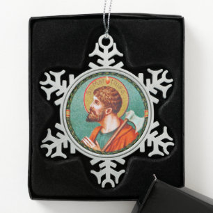 St. Matthias der Apostel (JMAS 09) Schneeflocken Zinn-Ornament