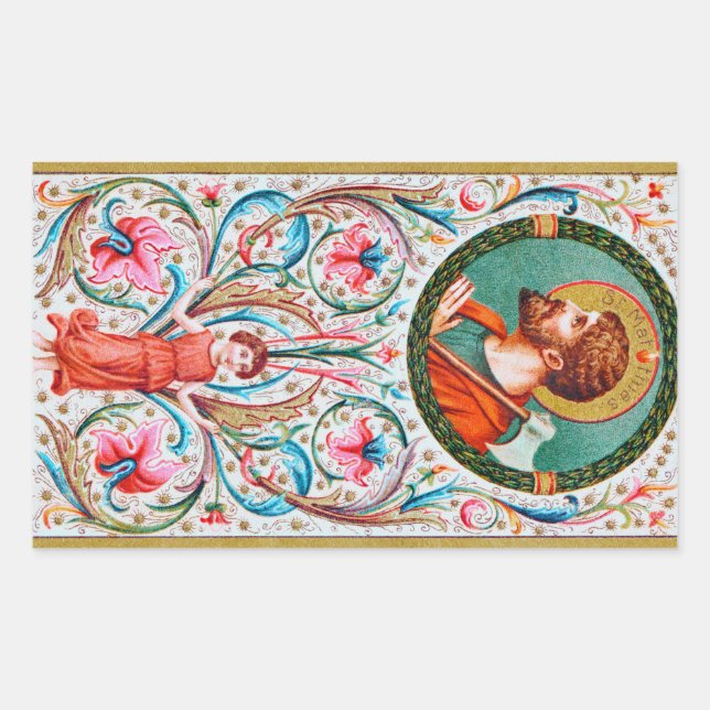 St. Matthias the Apostle (JMAS 09) Rechteckiger Aufkleber (Vorderseite)