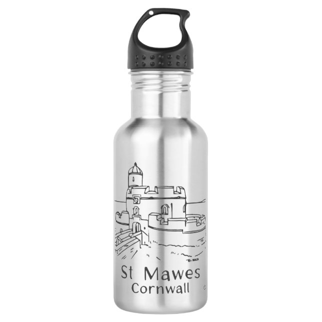 St Mawes Castle Water Bottle Edelstahlflasche (Vorderseite)