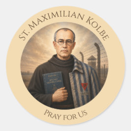St. Maximilian Kolbe Betet für Uns Katholisch Runder Aufkleber