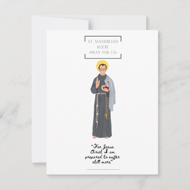 St. Maximilian Kolbe Flat Grußkarte (Vorderseite)