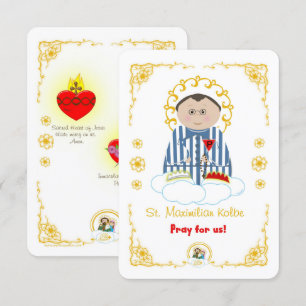 St. Maximilian Kolbe Holy Card Einladung
