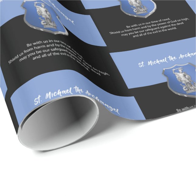 St. Michael Archangel Gebet Denken Sie an Sie Geschenkpapier (Rolleneckpunkt)