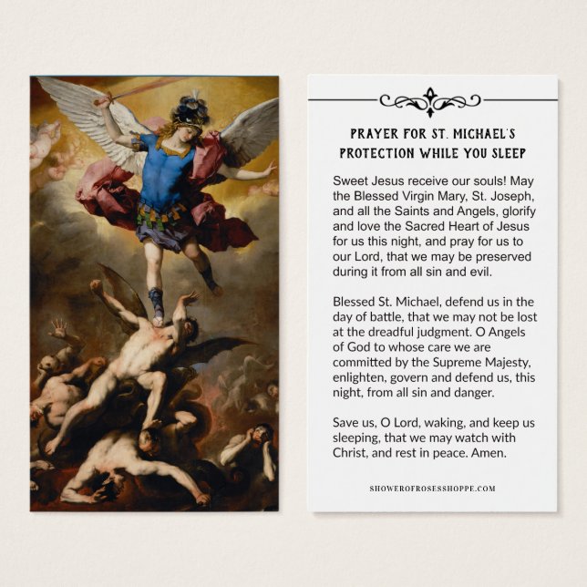 St. Michael Archangel Schutz katholisches Gebet (Vorne & Hinten)