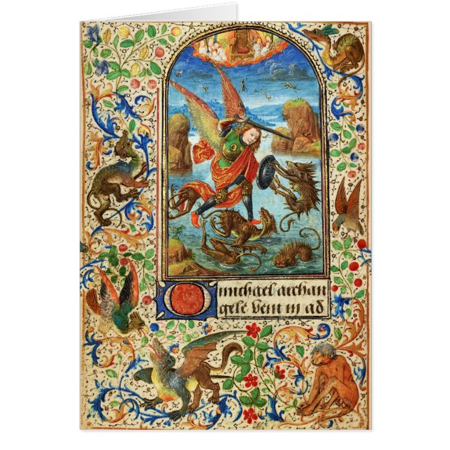 ST. MICHAEL ARCHANGEL UND DRAGON Flämisches Gebet (Vorne)