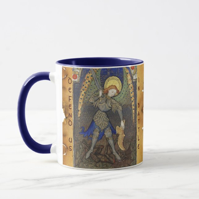 St.Michael Archangel with Devil Monogram Tasse (Links)