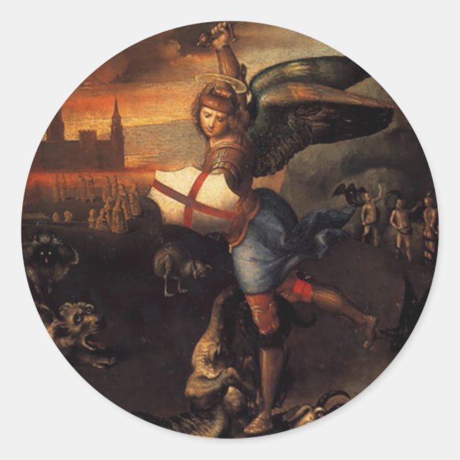 St-Michael-Aufkleber Runder Aufkleber (Vorderseite)