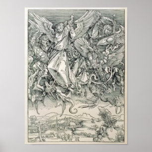 St. Michael Battling mit dem Drachen Poster