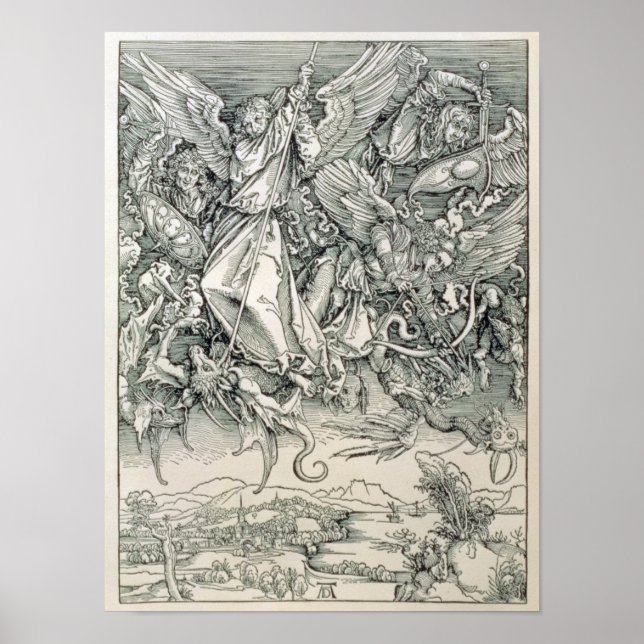 St. Michael Battling mit dem Drachen Poster (Vorne)
