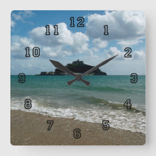 St Michael Berg Marazion Cornwall England Quadratische Wanduhr