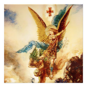 „St. Michael besiegt Satan“ von Gustave Moreau Fotodruck