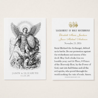 St. Michael Catholic Wedding Prayer Cards