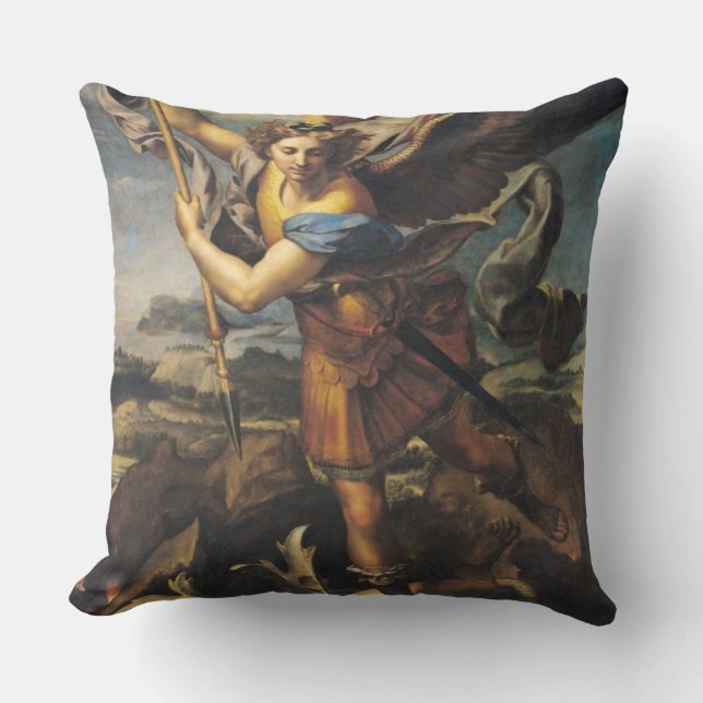 St Michael, das den Dämon, 1518 überwältigt Kissen (Vorderseite)
