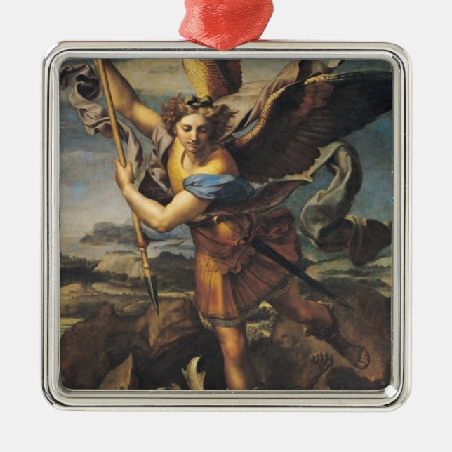 St Michael, das den Dämon, 1518 überwältigt Silbernes Ornament (Vorne)