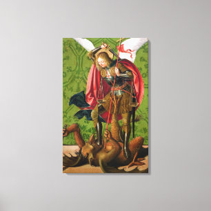 St Michael, das den Drachen tötet Leinwanddruck