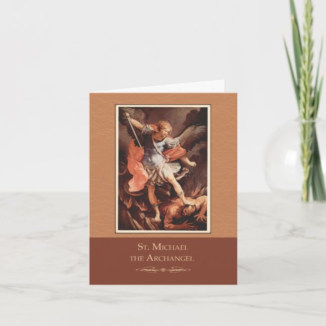 St Michael, das der Erzengel für uns beten Karte (Vorderseite)