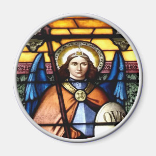 St Michael das Erzengel-Buntglas-Fenster Magnet
