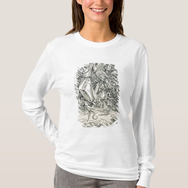 St Michael, das mit dem Drachen kämpft T-Shirt (Vorderseite)